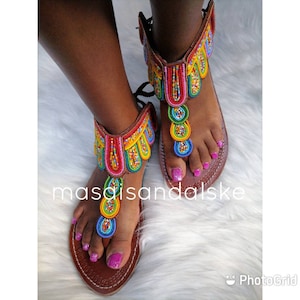 Colorful sandals , maasai sandals , African leather sandals , Gladiator sandals , Women sandals , mother&#39;s day gift , summer sandals