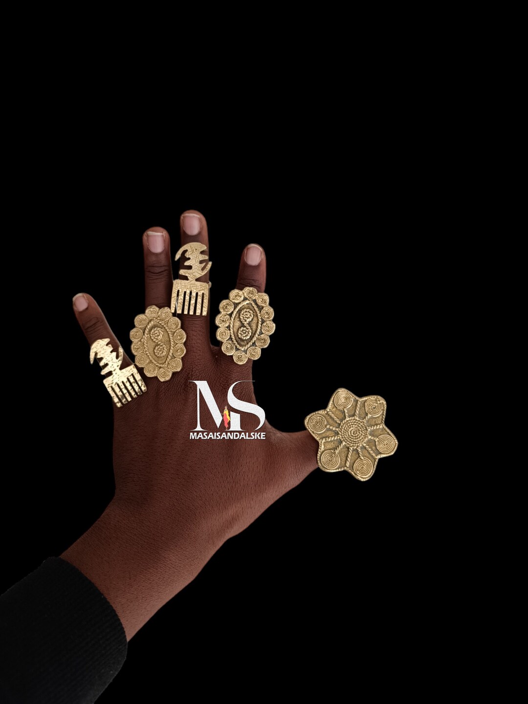 5 African Brass Rings , Wholesale Brass Rings , African Continent ...