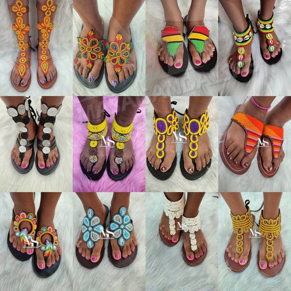 12 Wholesale Sandals, Maasai Sandals, Unique Flip Flops ,women