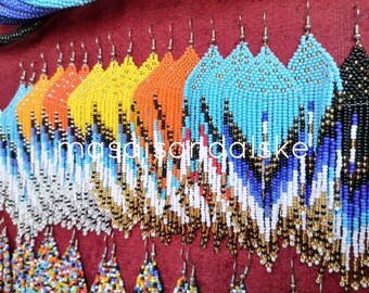 Wholesale Maasai Beaded Earrings, Set of 5, African Tribal Jewelry