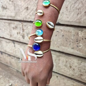 10 Cowrie shell bracelets ,African brass and cowrie bracelets , wholesale brass bracelets , African Brass jewelry ,wholesale brass jewelry