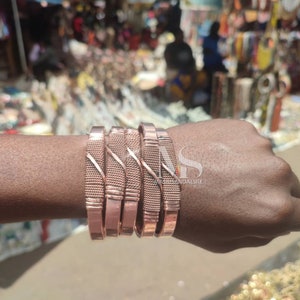 Afrikanskt koppararmband, justerbara unisexsmycken