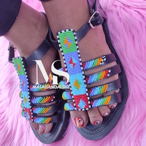 Gladiator sandals , maasai sandals , African beaded sandals , women sandals , Leather Sandals , mother&#39;s day gift , African gladiator sandal