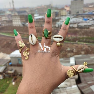 5 Brass rings , Wholesale brass rings , statement rings , adjustable brass rings , boho brass rings , African brass rings , big brass rings