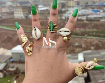 5 Brass rings , Wholesale brass rings , statement rings , adjustable brass rings , boho brass rings , African brass rings , big brass rings