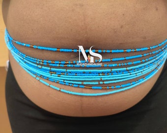 5 blau gold Taille Perlen Spangen Taille Perlen, Magen Perlen, Taille Perlen, Afrika Taille Perlen, Taille Perlen, Plus Size Taille Perlen Spangen