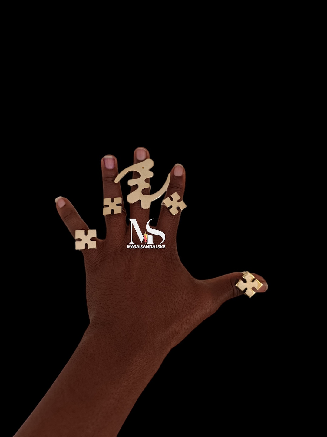 5 African Brass Rings , Wholesale Brass Rings , African Continent