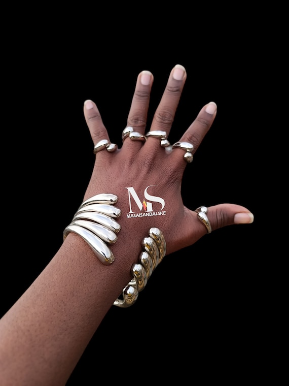 5-Conjuntos de pulseras de plata africanas, anillos de plata al por mayor,  joyas de plata, joyas de plata al por mayor, pulseras unisex, pulseras