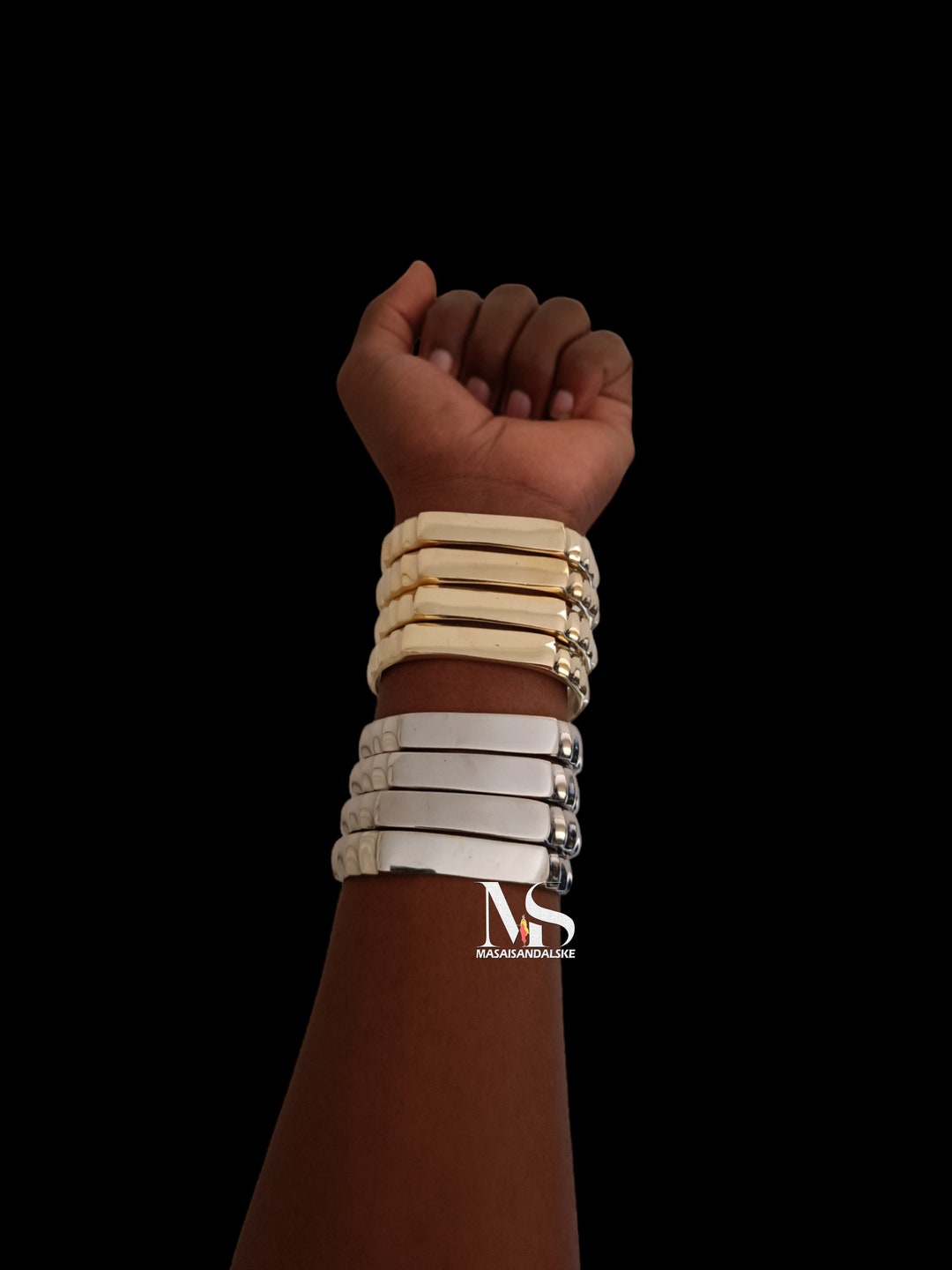 Brass Copper Bracelet - Handcrafted Adjustable African Bangle Jewelry