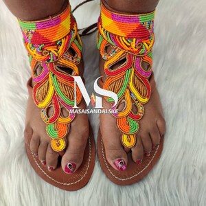 Gladiator sandals , maasai sandals , African beaded sandals , women sandals , Leather Sandals , mother's day gift , African gladiator sandal