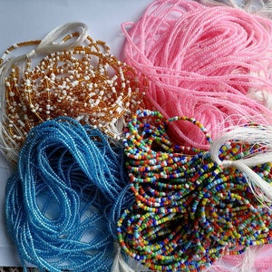 Tie on waist beads / Traditional tie on waist beads / Adjustable waist beads / Tummy beads / African tie on waist beads / Plus size waist