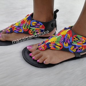 Gladiator sandals, African sandals, summer sandals, maasai sandals, Multicolored sandals, sandals for women, Beaded sandal, gift for her