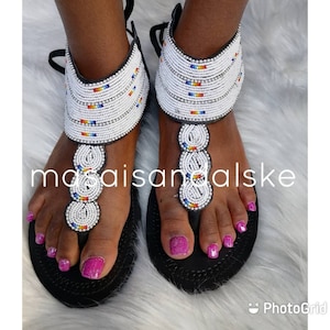White sandals , African leather sandals , Gladiator sandals , Women sandals , mother&#39;s day gift , summer sandals , Beaded sandals