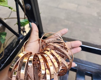 Handmade African Copper Cuff Bracelet, Adjustable Unisex Design