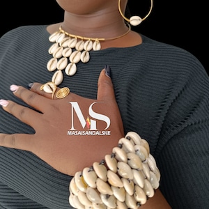 Kaurischelp sieraden, Kaurischelp ketting, Kauri Oorbellen, Kauri schelpen Ringen, Kauri schelpen armband, bijpassende set, Afrikaanse sieraden