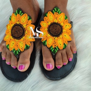 African maasai sandals , Beaded leather sandals , summer sandals , women sandals Colorful sandals , beaded sandals , custom sandals