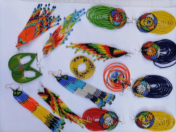 13 Wholesale African Earrings Assorted earrings Maasai earrings Wholesale 13 set Wholesale Earrings African jewelry Gift for her