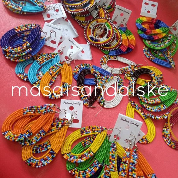 Wholesale earrings , Maasai Earrings , African Beaded earrings , Assorted earrings , Mixed jewelry colorful earrings , zulu jewelry , Women