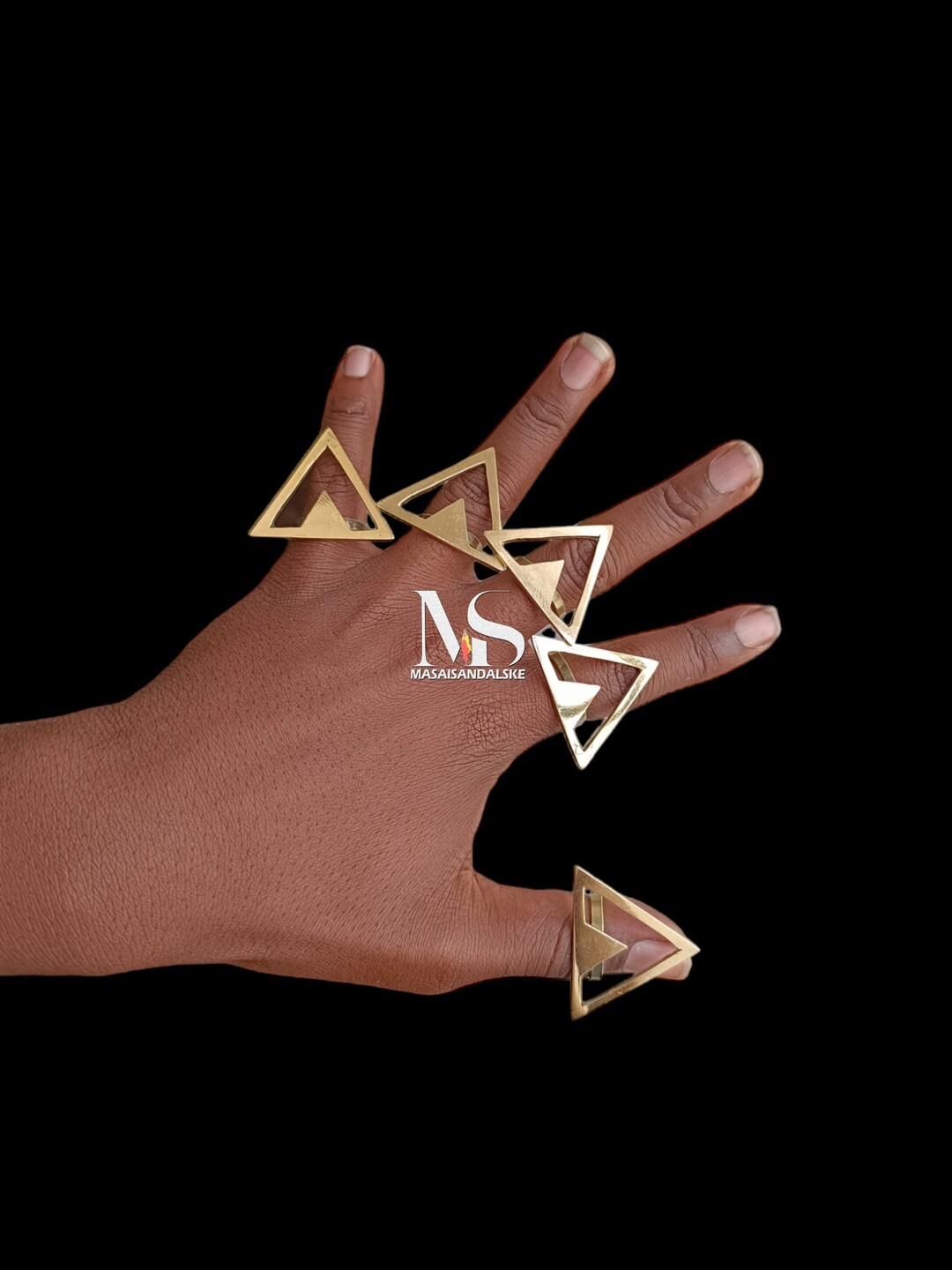 5 African Brass Rings , Wholesale Brass Rings , African Continent