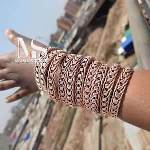 Adjustable African Copper Bracelet, Unisex Jewelry