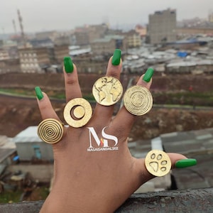 5 Round Brass rings , Wholesale brass rings , statement rings , adjustable brass rings , boho brass rings , brass rings , big brass rings