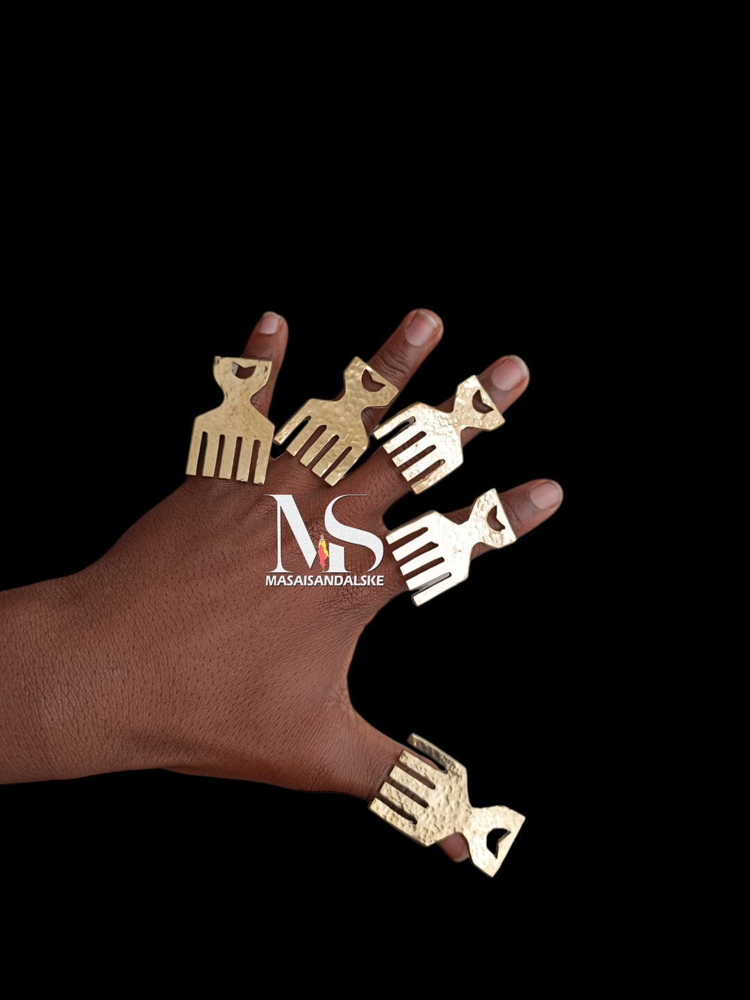 5 African Brass Rings , Wholesale Brass Rings , African Continent ...