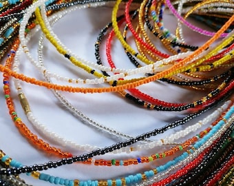 Perline africane colorate per la vita, catena per l'ombelico, perline per la pancia