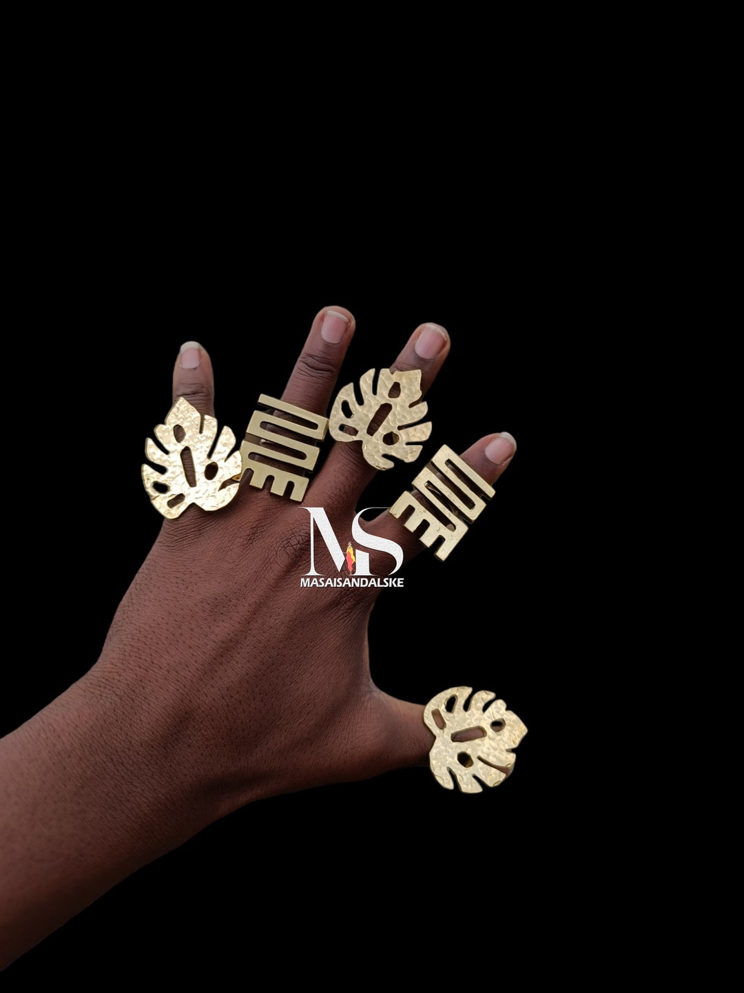 5 African Brass Rings , Wholesale Brass Rings , African Continent ...
