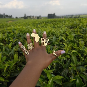5 Brass rings , Wholesale brass rings , statement rings , adjustable brass rings , boho brass rings , African brass rings , big brass rings