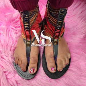 Gladiator sandals , maasai sandals , African beaded sandals , women sandals , Leather Sandals , mother&#39;s day gift , African gladiator sandal