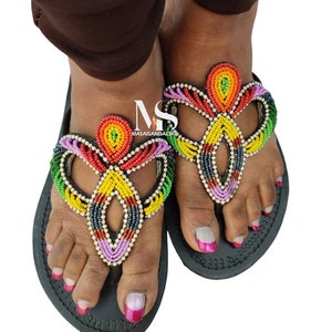 Gladiator sandals , Women sandals , Maasai sandals , Leather sandals ,Beaded sandals , Bohemian sandals , African sandals , gift for her