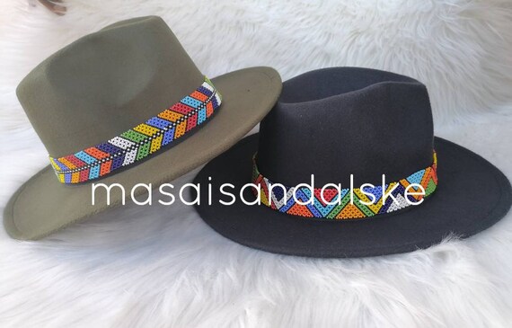 Unisex Beaded Fedora Hats , Colorful Hats , Fashion Fedora
