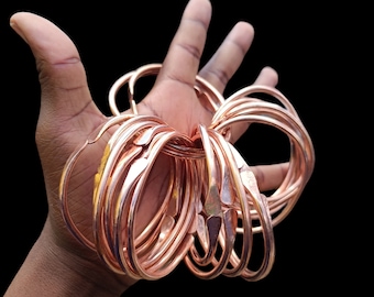 Adjustable African Copper Cuff Bracelet, Unisex Jewelry