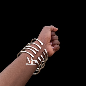 Silver Cuff Bracelet: African Unisex Jewelry
