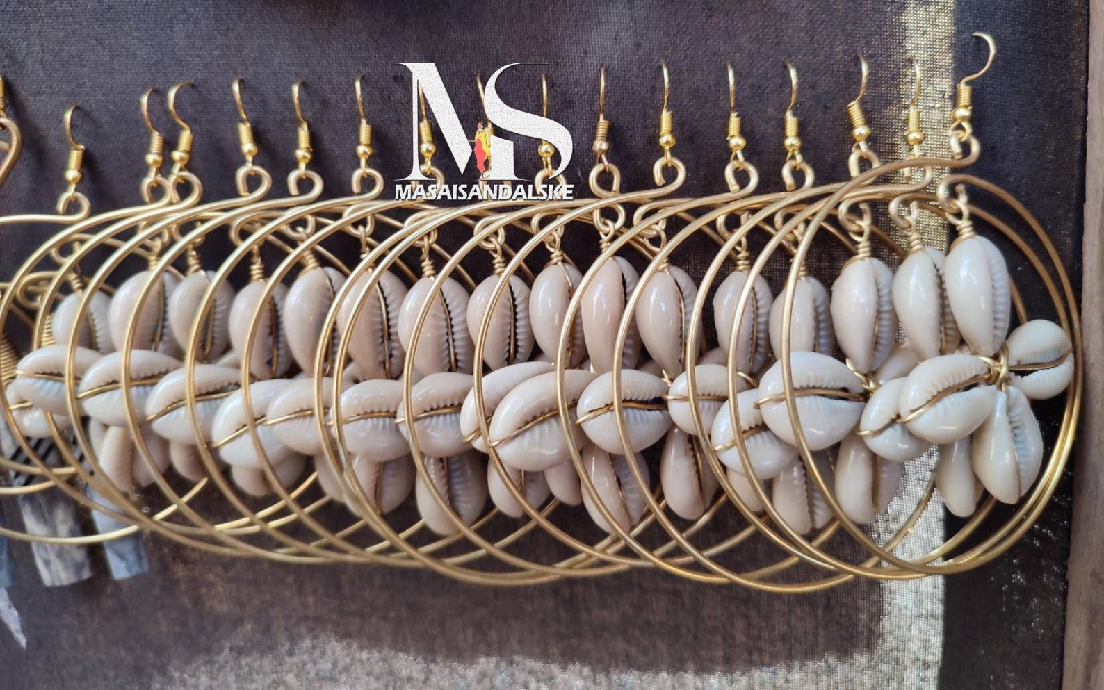 10wholesale Brass Earrings Brass and Bone Earrings Cowrie Etsy