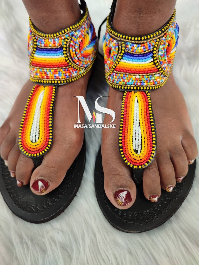 Maasai Sandals Women Leather Sandals Summer Sandals | Etsy