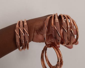 Pulseras africanas de cobre: Compra 3 y llévate 3 gratis, brazaletes unisex.