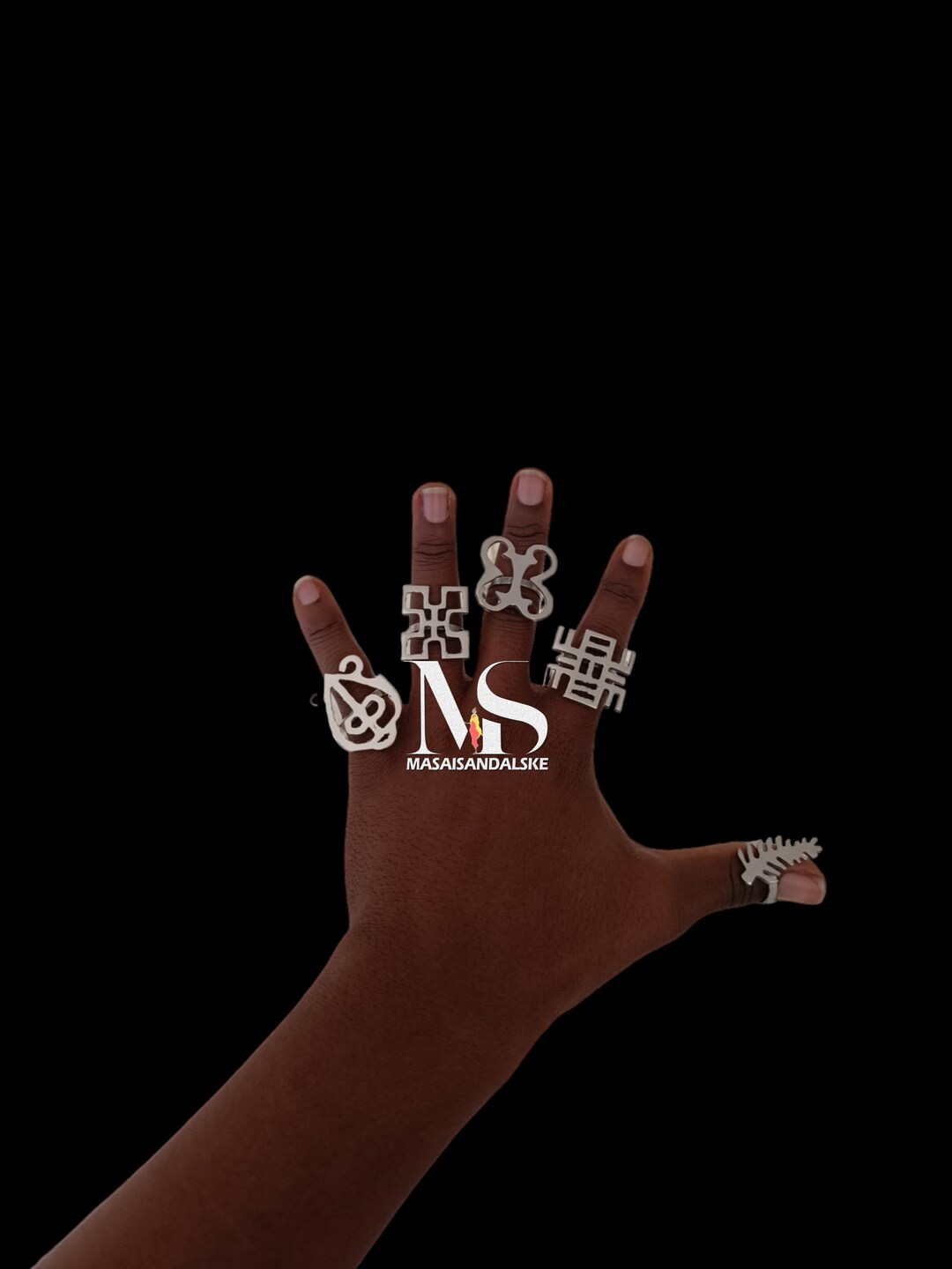 5 Adinkra Silver Rings, Adjustable Rings, African Rings, Adinkra Rings ...