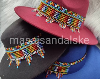 Beaded fedora hats , fedora unisex  , women fedora hats , cowboy hat , beach fedora hats , fedora hats , African beaded fedora hats