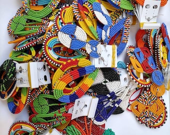 10 pcsWholesale earrings , Maasai earrings 10 pairs, colorful Maasai earrings , women jewelry , Assorted earrings , Masaai colorful earrings