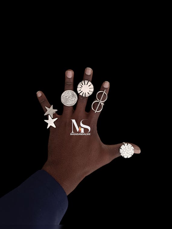 bagues africaines en argent, bijoux en argent, bagues réglables