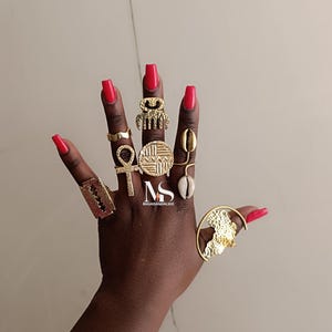 7 Adjustable Brass rings, Brass rings, African Rings, Statement rings, African jewelry,Bulk Rings,Rings, wedding rings,