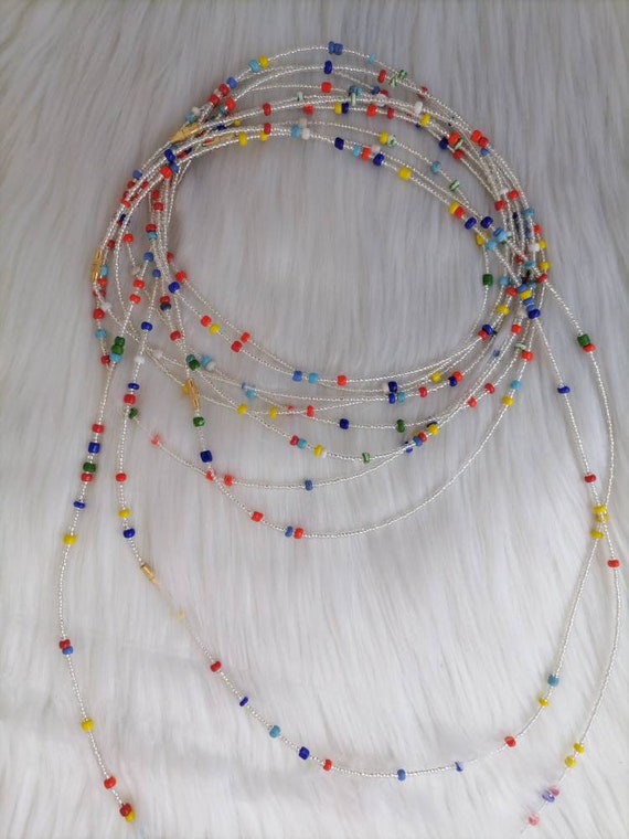 Silver waist shop beads