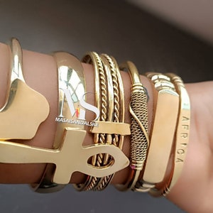 Ankh bracelets ,6 African brass bracelets , wholesale brass bracelets , African Brass jewelry ,wholesale brass jewelry , unisex bracelets