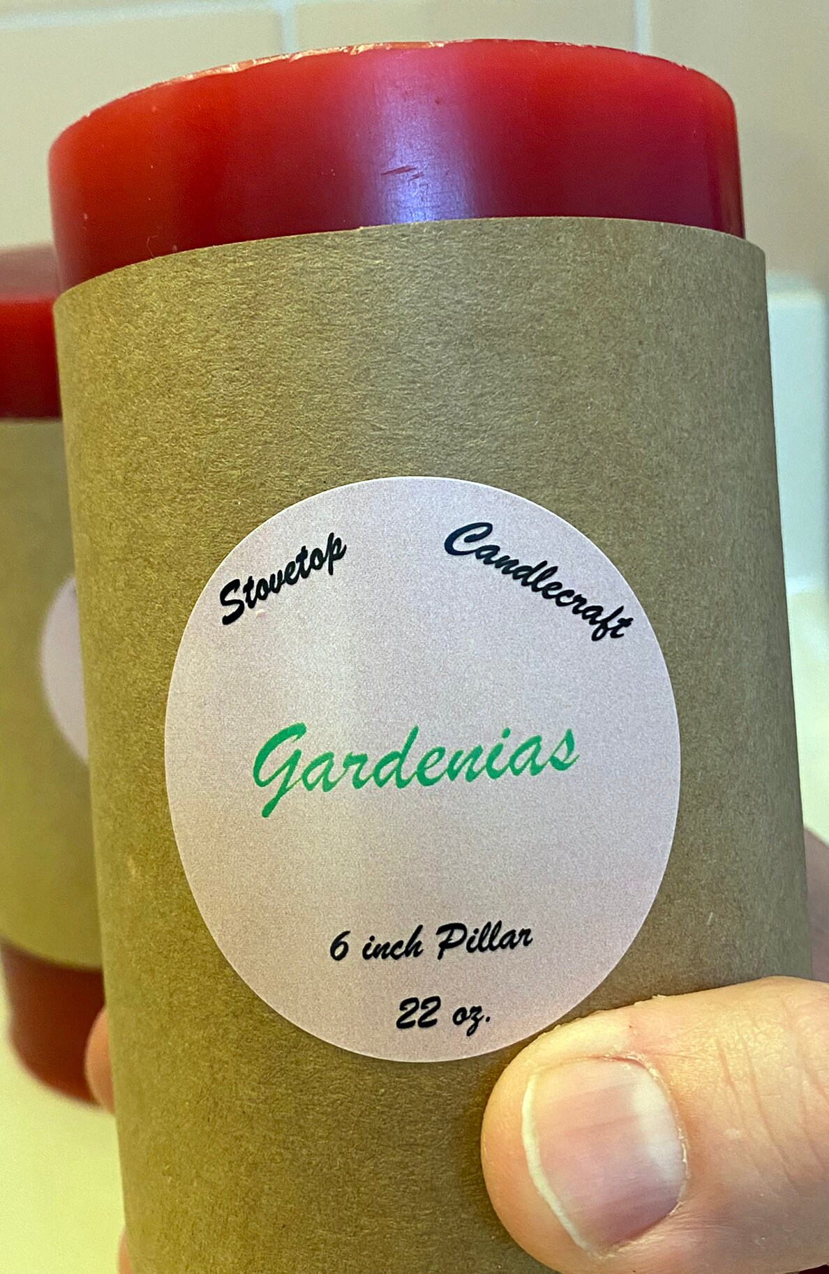 Gardeniascented Pillar Candle Etsy