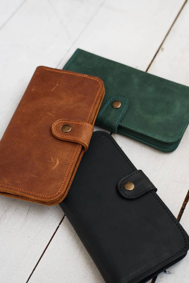 Women Slim Wallet Long Leather Wallet Long Slim Wallet Custom Etsy