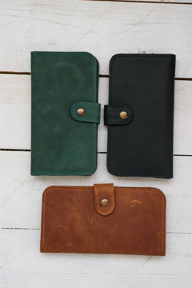 Women Slim Wallet Long Leather Wallet Long Slim Wallet Custom Etsy