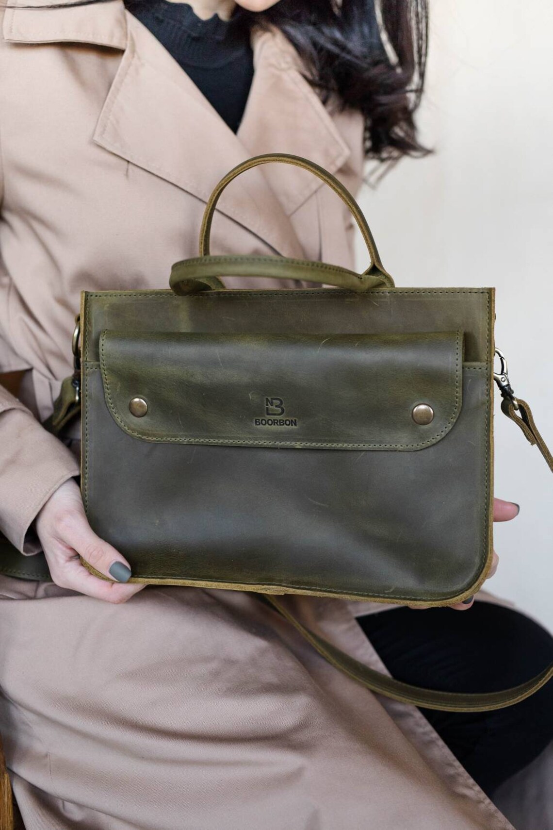 Womens Leather Bag Minimalist Purse Shoulder Bag Handle Bag Etsy