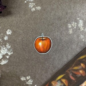 Sticker Pomme Rouge - Illustration Artisanale pour Carnet