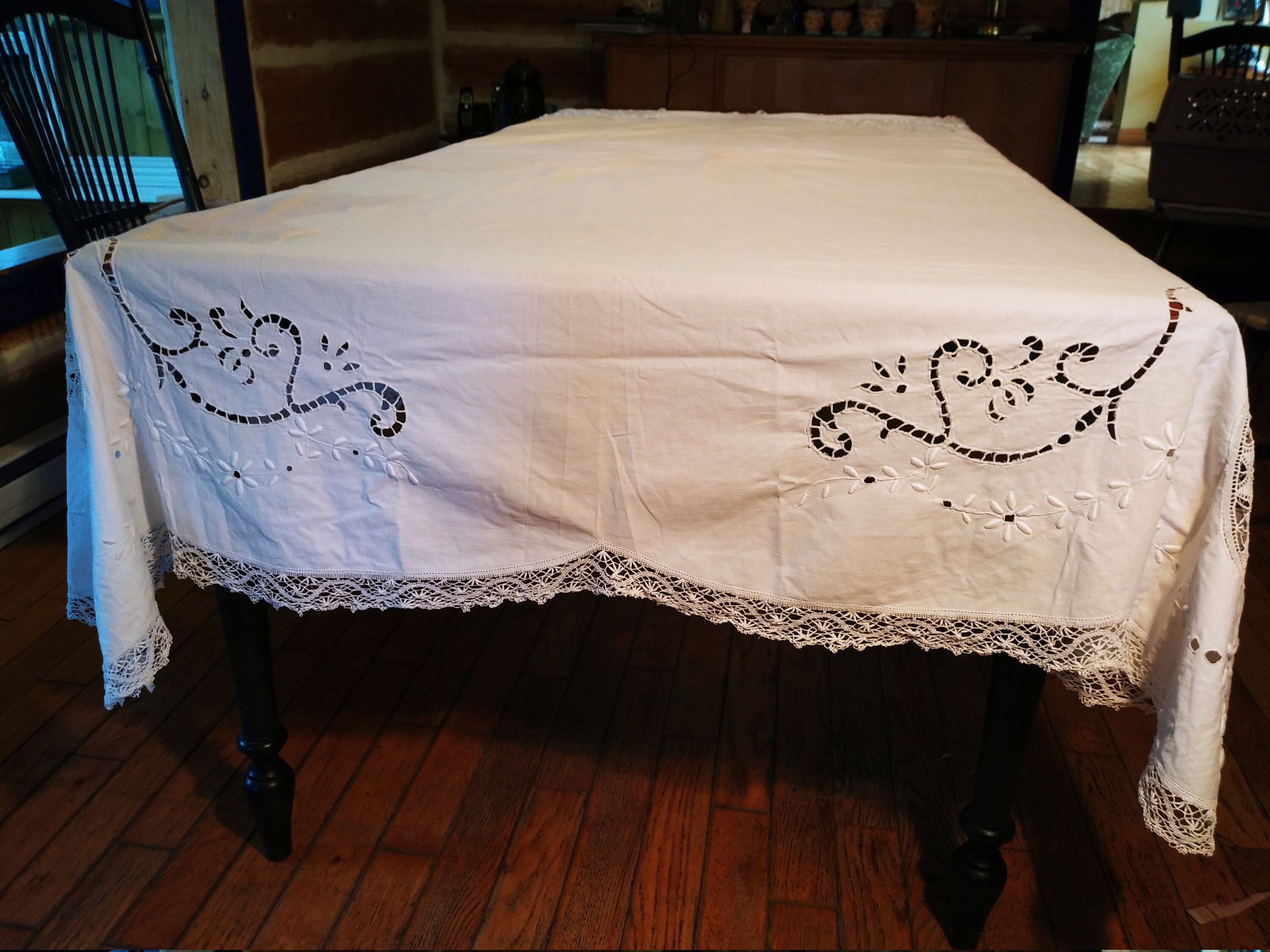 Extremely Rare Hand Embroidered Richelieu Lace Tablecloth Etsy Canada